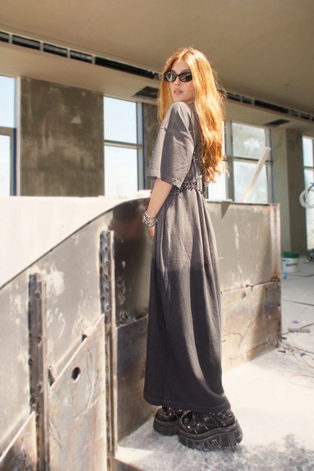 Robe Longue T-Shirt Bicolore – Image 7