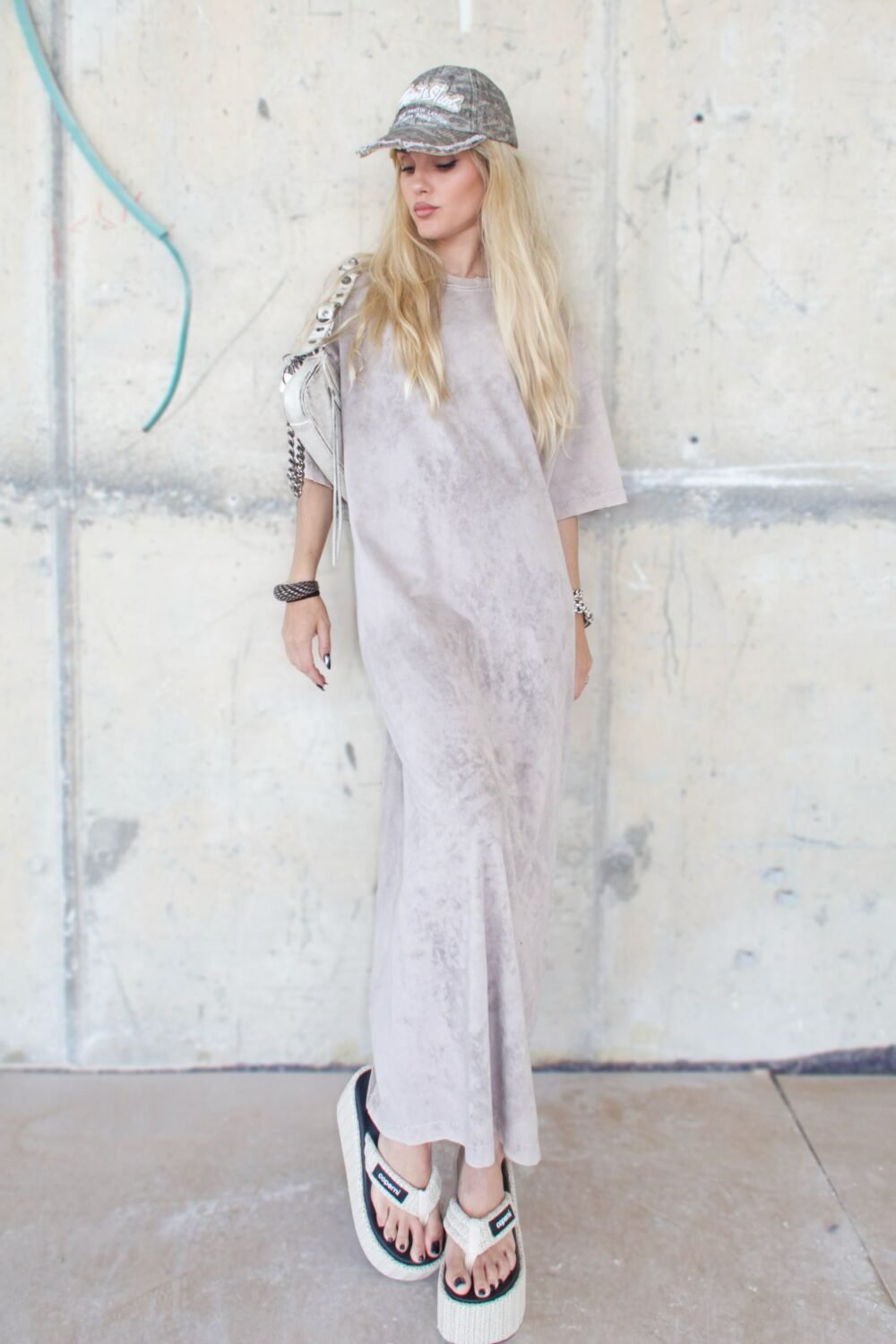Robe Longue T-Shirt galaxy nude
