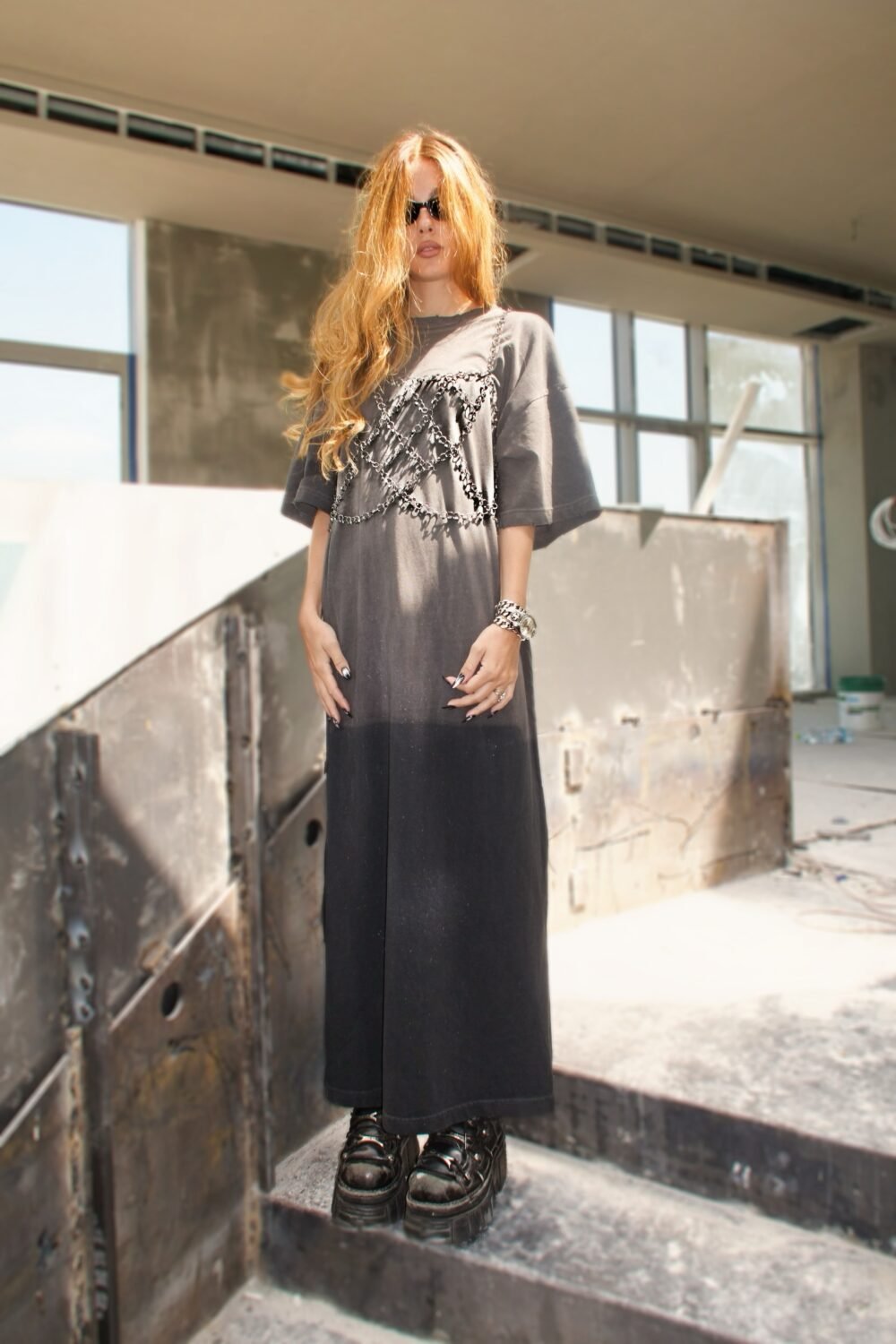 Robe Longue T-Shirt Bicolore – Image 2
