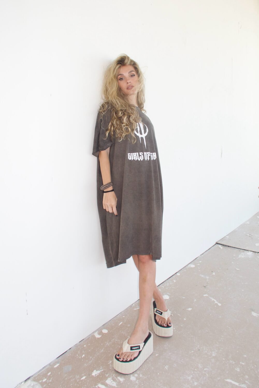 khaki washed-stone shirt « girls of God » – Image 4