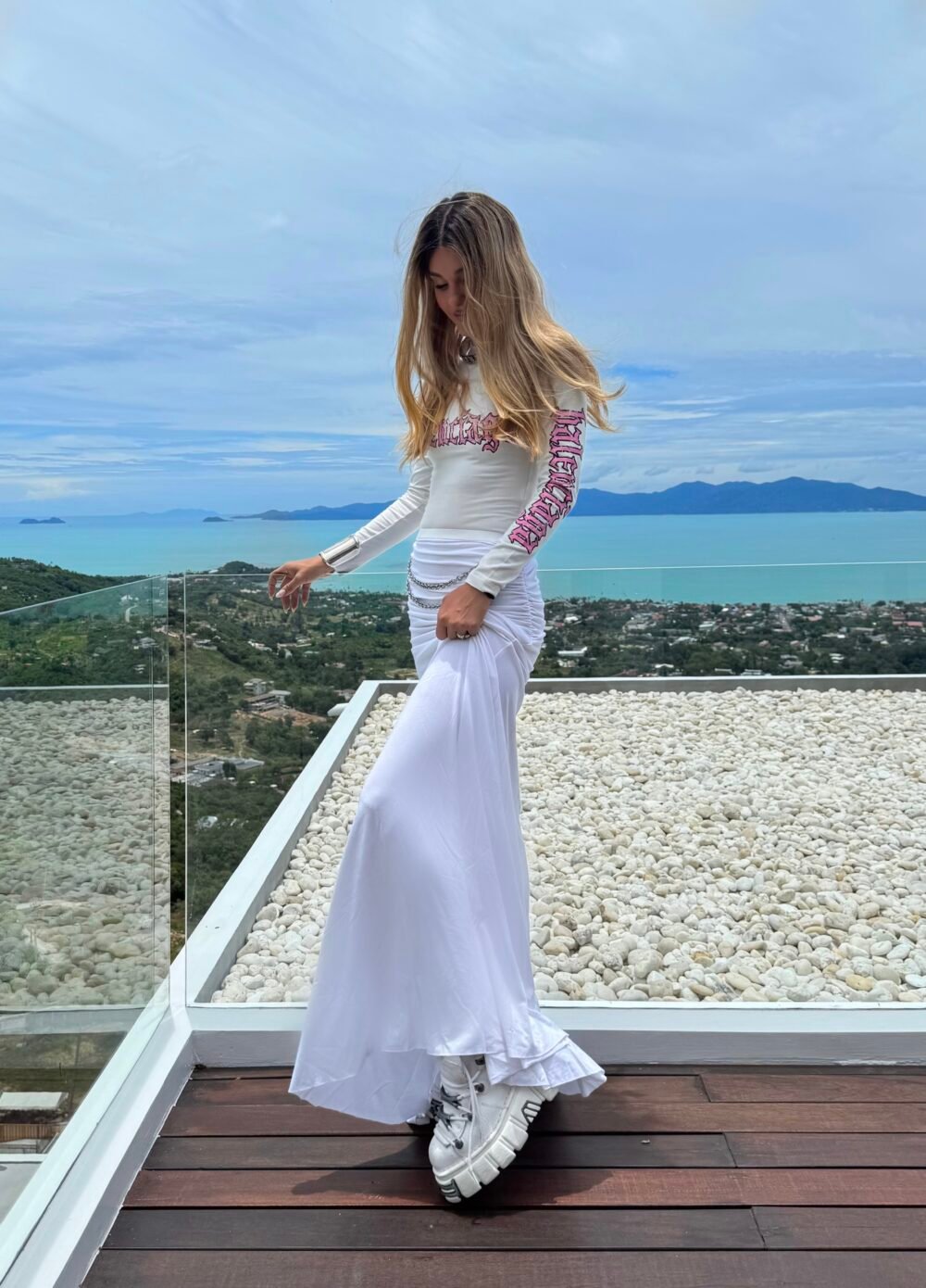 La jupe drapée white – Image 5