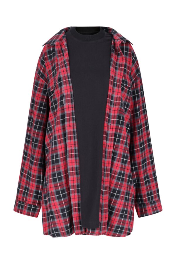 Robe Chemise Trompe-l’Œil – black square & Tee