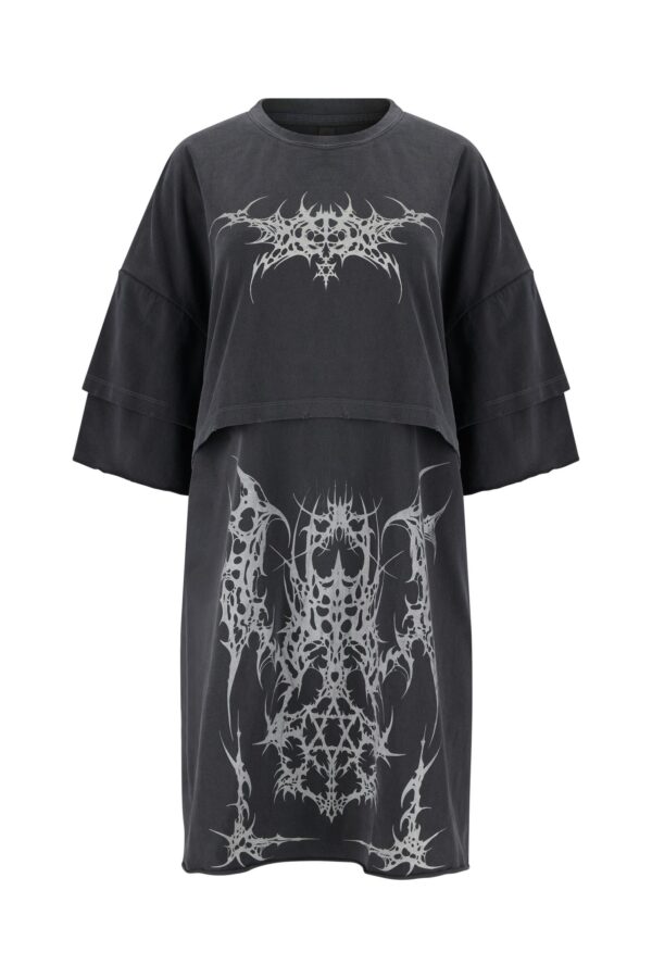 DOUBLE LAYER TEE - vintage black