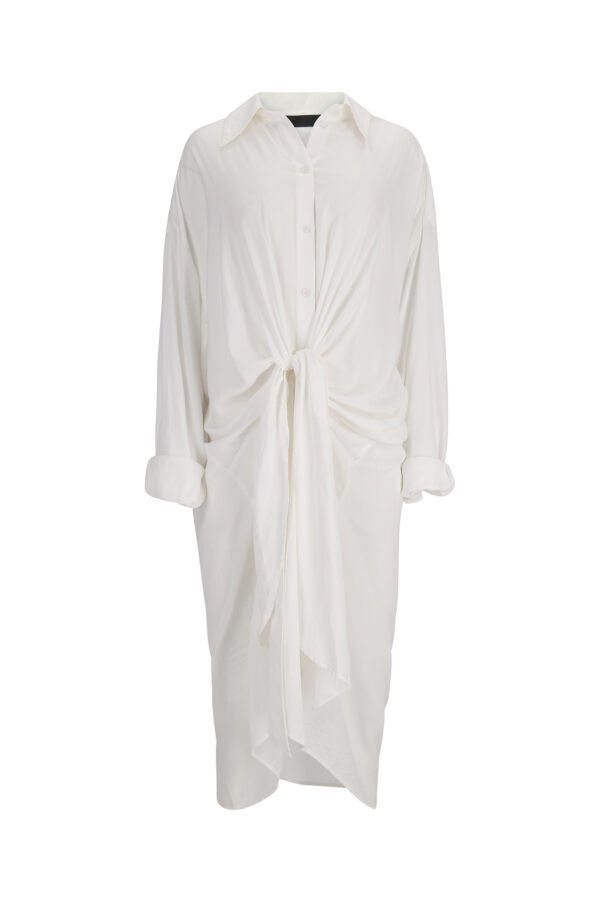 Robe Chemise Nouée - white