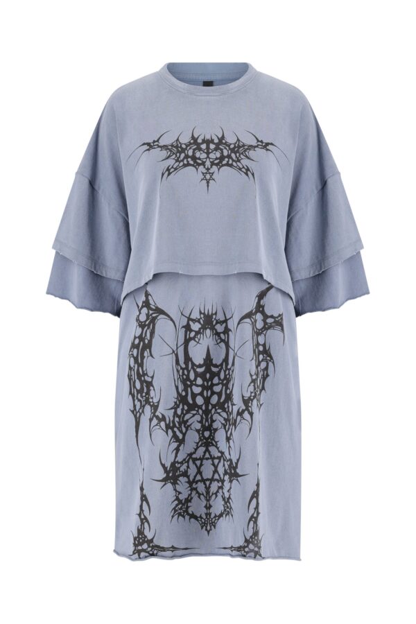 DOUBLE LAYER TEE, vintage blue