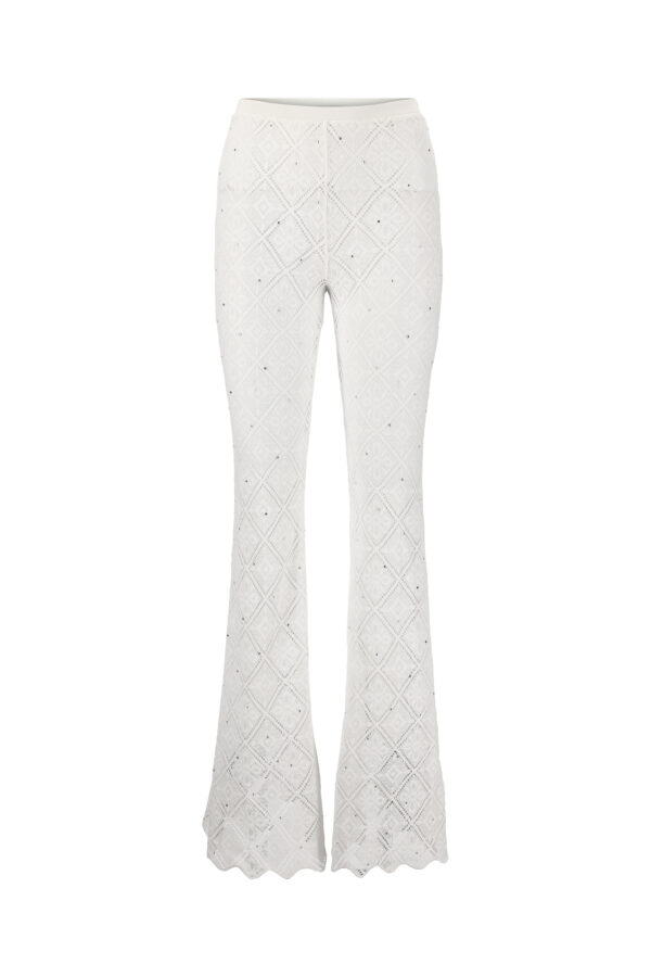 The crystal lace pants —White
