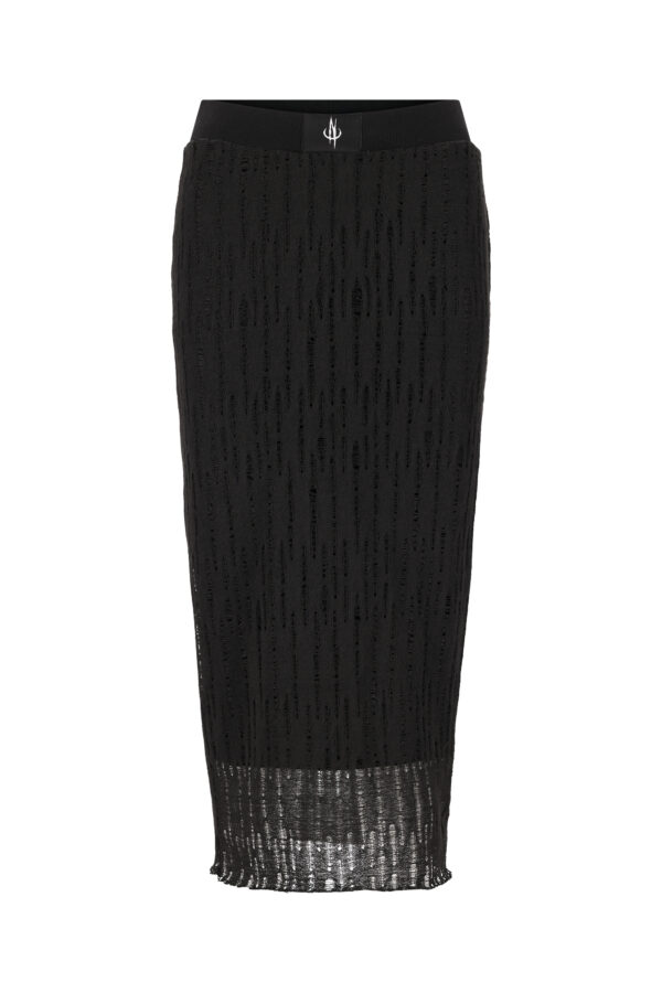 Crochet Knit Skirt— black