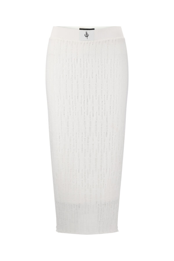 Crochet Knit Skirt— white