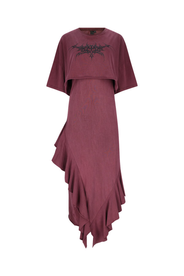 DOUBLE LAYER DRESS - vintage bordeaux
